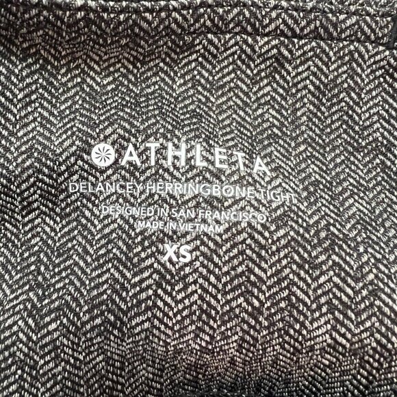 Athleta Women's XS Delancey Herringbone Tight Black Abalone Grey Athletic Pocket - Picture 8 of 10